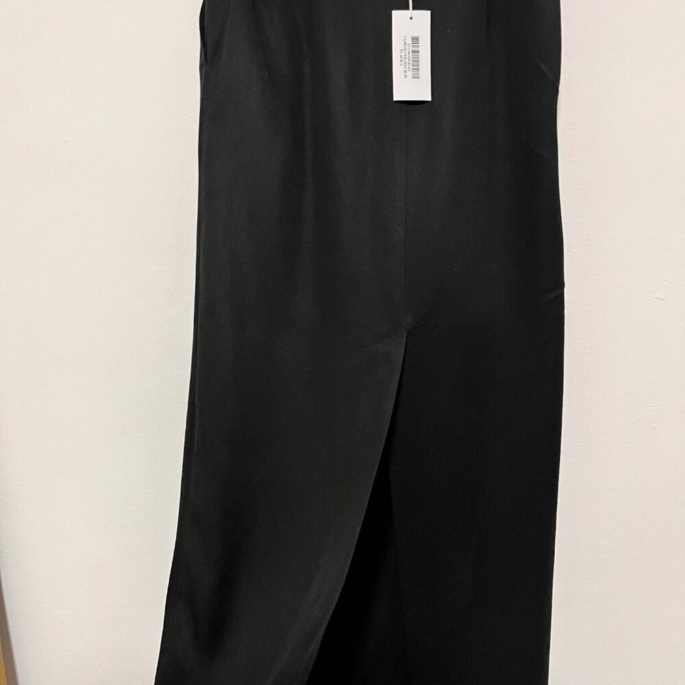 Reformation Black Maxi Skirt With Back Slit & Pockets Size 2 - Picture 8 of 16